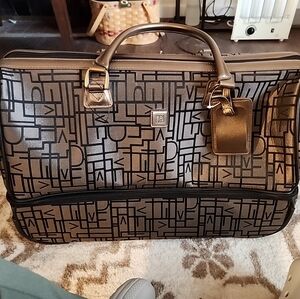 Diane Von Furstenberg Brown Rollimg DVF Logo Carry On Bag